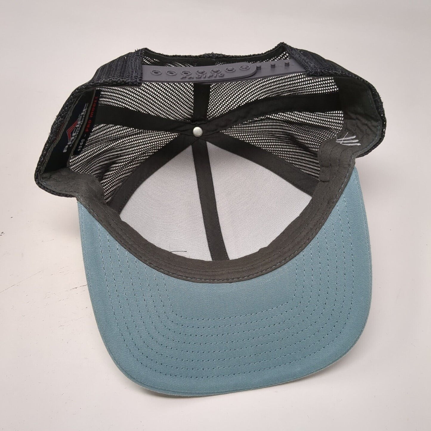 Pacific Headwear Snapback Trucker Hat Blue OS Adjustable Embroidered Mesh Back