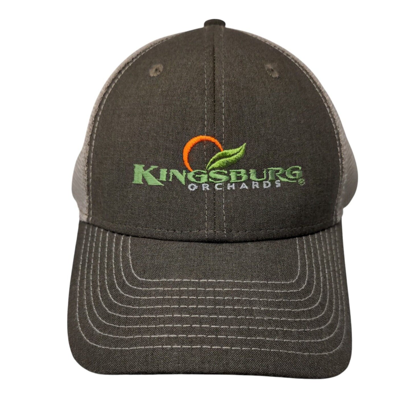 Kingsburg Orchards Snapback Trucker Hat Brown OSFA Embroidered Mesh Back