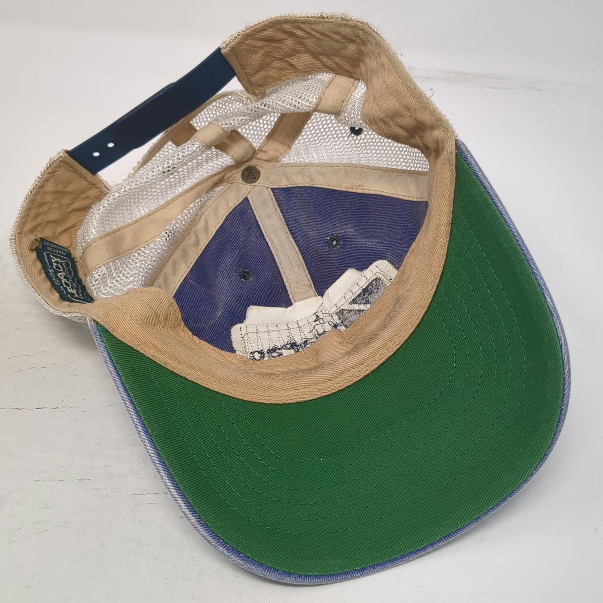 Legacy Trucker Hat Blue One Size IdaPac Mesh Snapback Green Underbrim Hat
