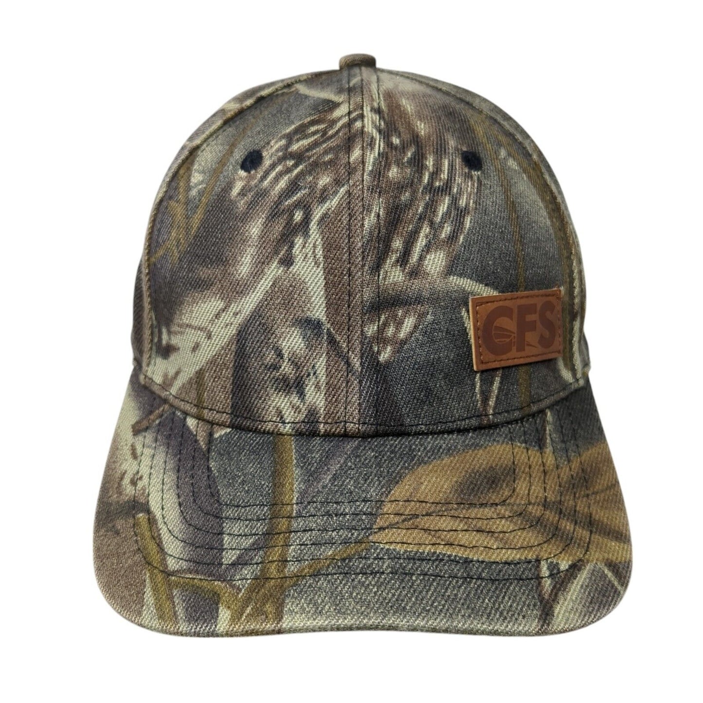 CFS Leather Patch Snapback Hat Camo One Size Adjustable Hunting Outdoor