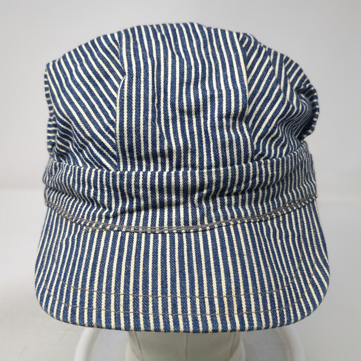 Blue Army Cap One Size Hickory Stripe Denim Engineer Railway Conductor Hat