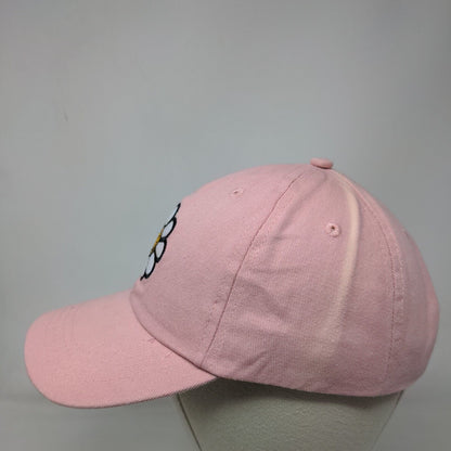 Sunflower Strapback Hat Pink One Size Adjustable Embroidered 6 Panel Cotton