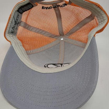 K-Products Kubota Baseball Cap Gray Orange One Size Mesh Back Idaho Tractor Hat