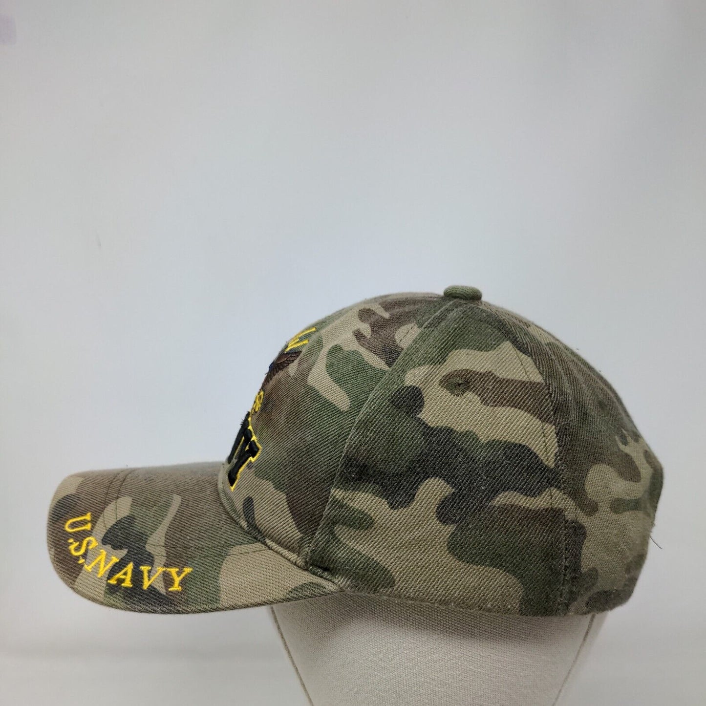 US Navy Strapback Hat Camouflage OSFA Adjustable Embroidered 6 Panel Cursedi