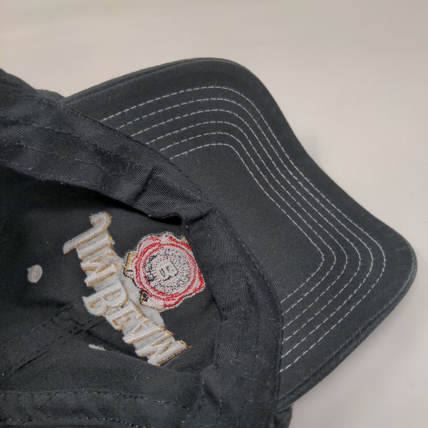 Jim Beam Strapback Hat Black OSFA Embroidered Adjustable Vent Holes