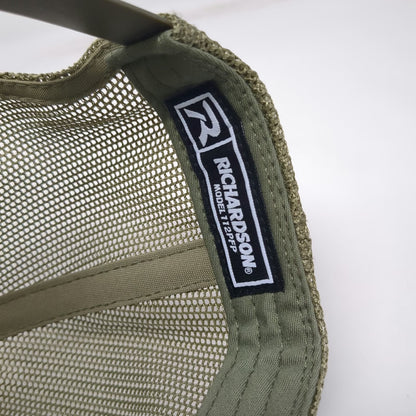 Richardson 112 Trucker Hat Green Camo One Size Mesh Back Snapback Leather Patch