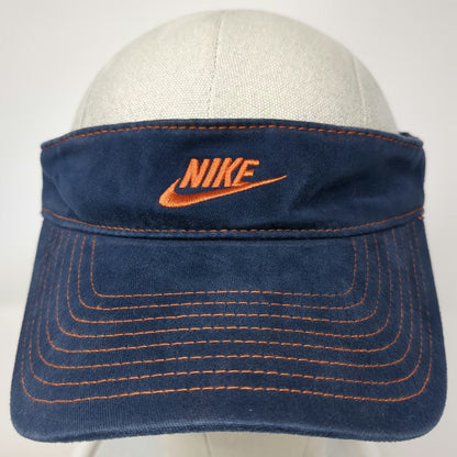 Nike Visor Blue One Size Contrast Stitching Embroidered Swoosh Athletic Golf Hat