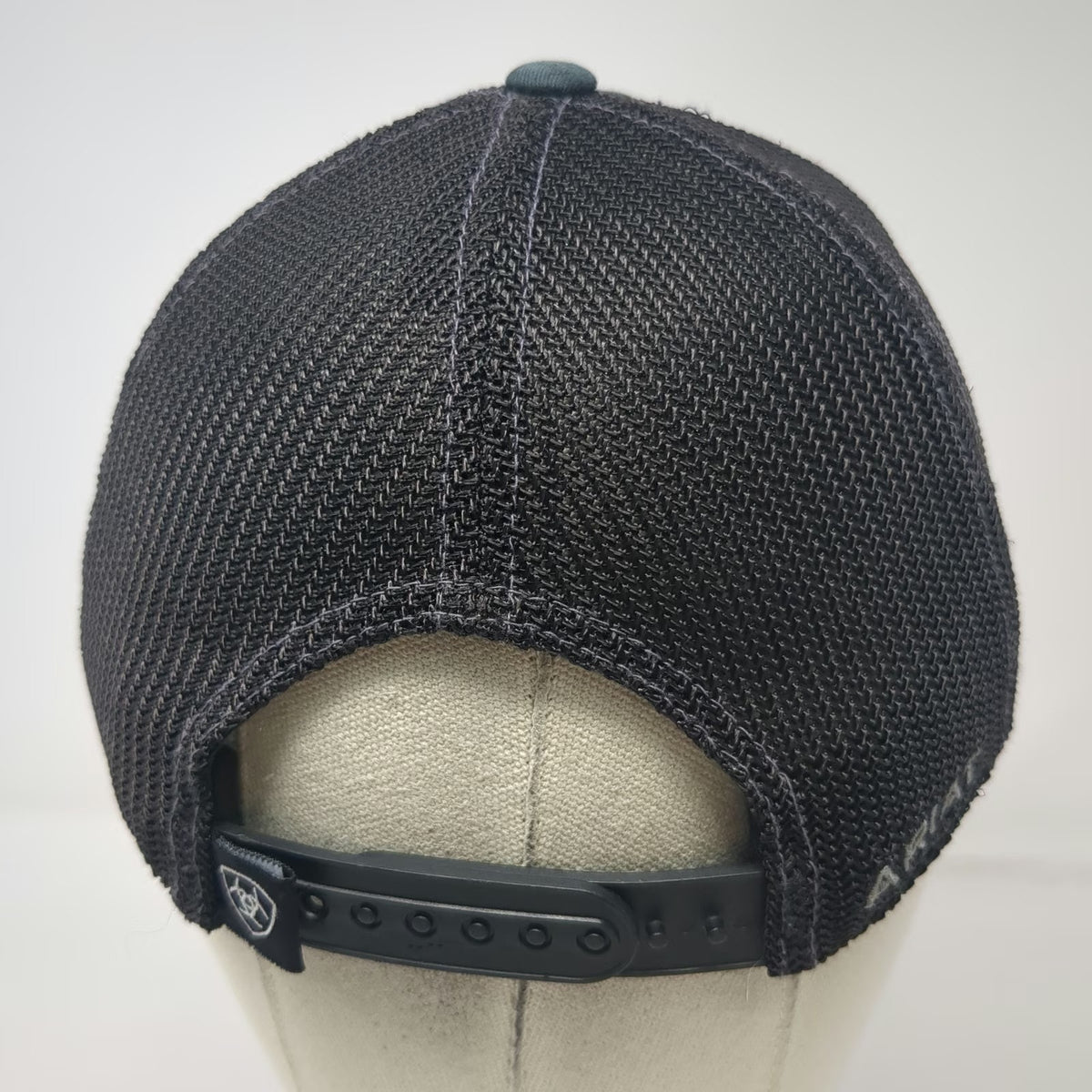 Ariat Trucker Hat Black One Size Shield Logo Mesh Back Snapback Flexfit Tech