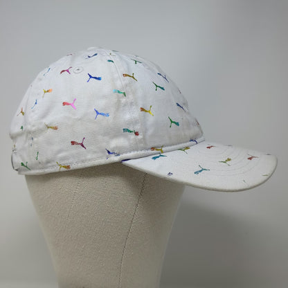 Puma Baseball Cap White One Size Iridescent Rainbow Mini Logo Print Hat Buckle