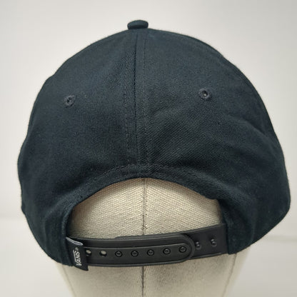 Vans 5 Panel Black Hat OS Snapback Lift Em High Drain Em Dry Skulls Graphic Logo