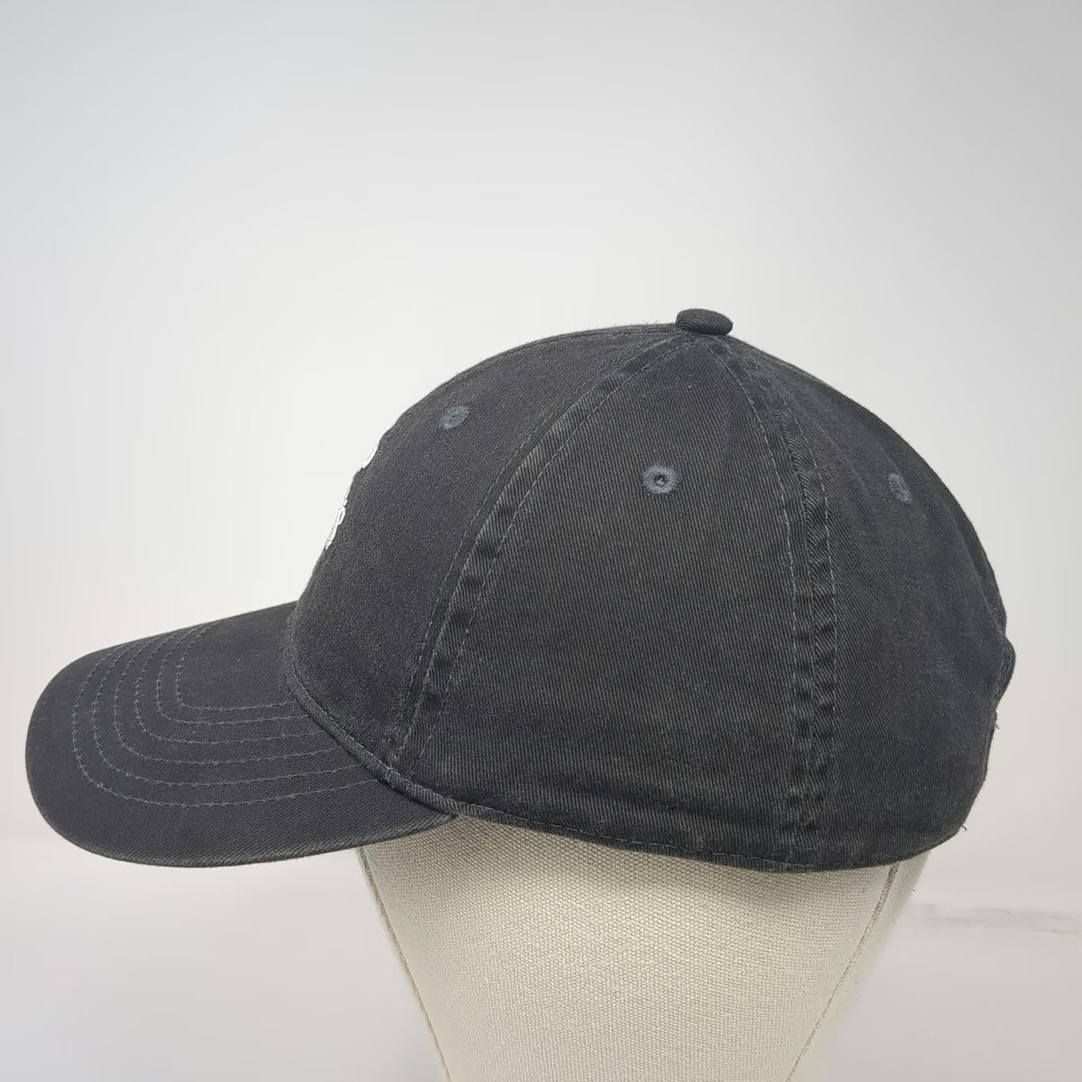 Peet's Coffee Baseball Cap Gray One Size Leather Strapback Faded Cotton Hat