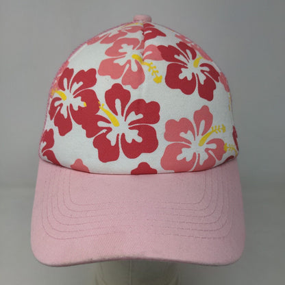 Unbranded Women's Snapback Mesh Back Hat Pink Size OS Floral Graphic 100% Cotton