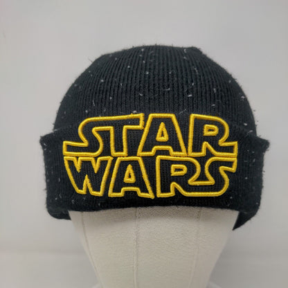 New Era Men's Knit Beanie Hat Cap Black Embroidered Star Wars Logo Acrylic