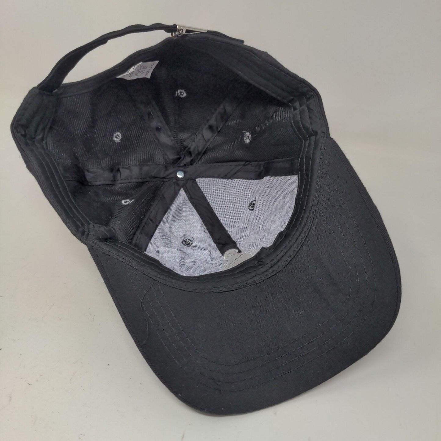 Unbranded Men's Slideback Hat Black Embroidered Geometric Logo Cotton