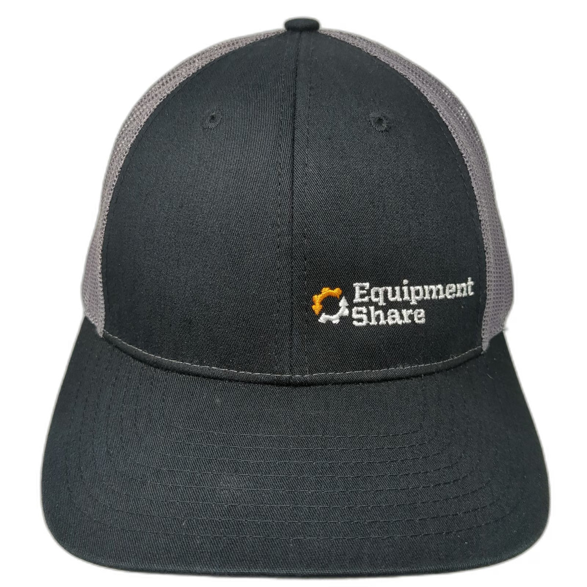 Richardson 115 Trucker Hat Black Gray L EquipmentShare Gear Logo Mesh Snapback