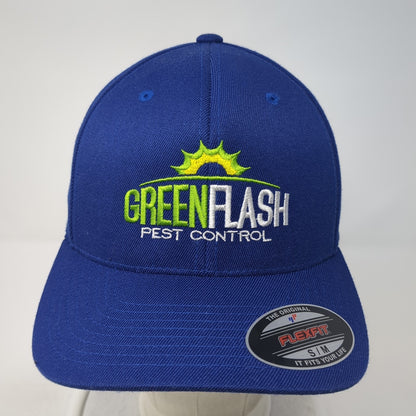 Green Flash Pest Control Airsman Baseball Cap Blue Medium Flexfit Port Authority