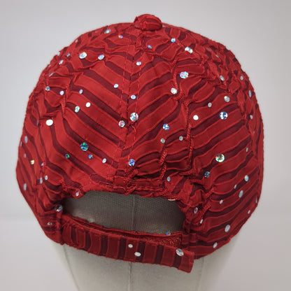 Unbranded Strapback Hat Red One Size Adjustable Sequin Sparkly Outdoor