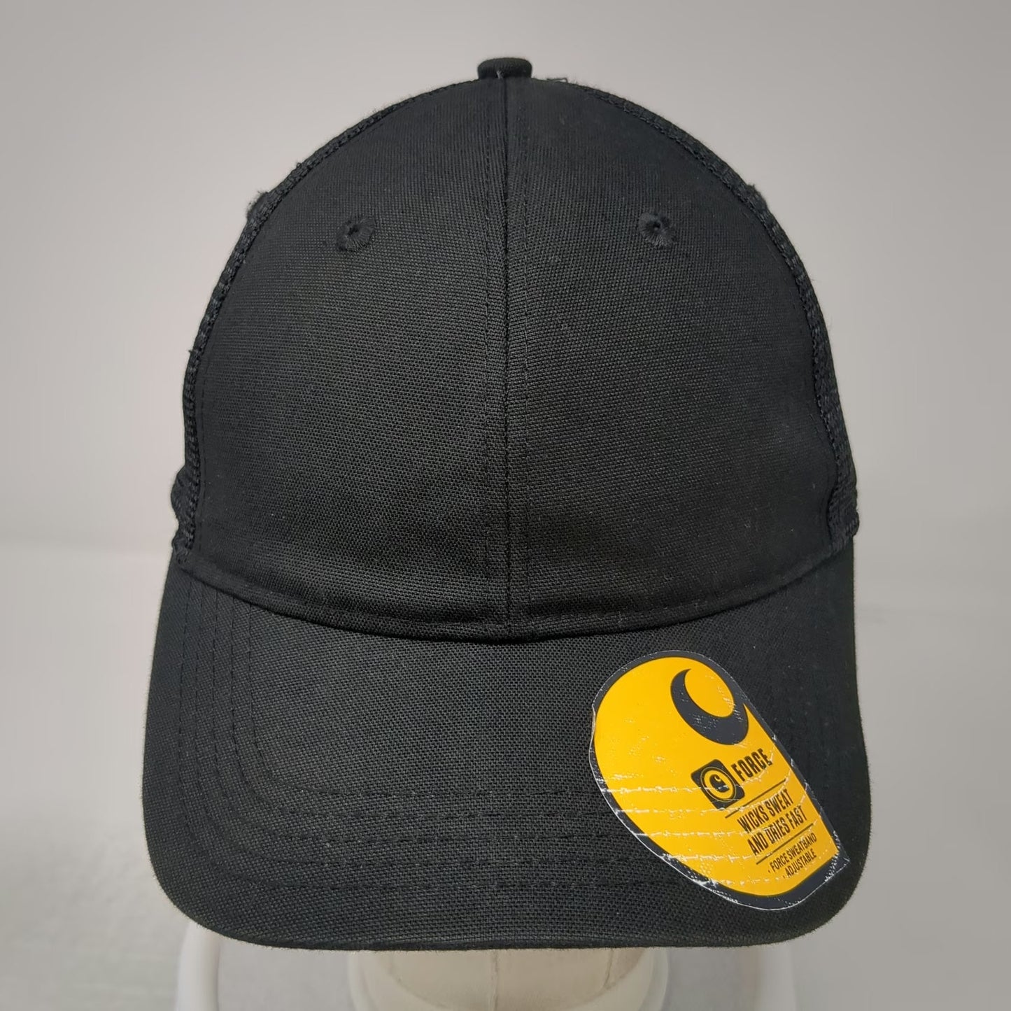 Carhartt Trucker Hat Black One Size Mesh Snapback Force Sweatband Logo Work Cap