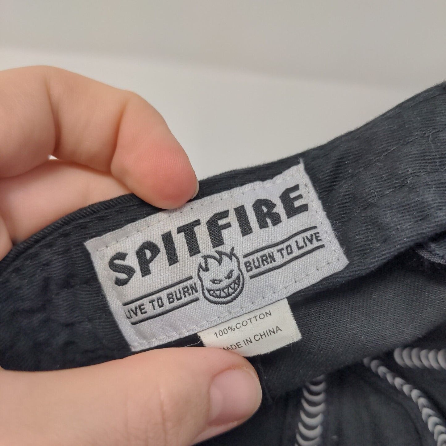 Spitfire Live To Burn Burn To Live Slideback Hat Black OSFA Adjustable Cotton