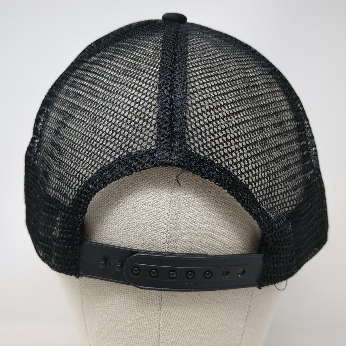 Vans Trucker Hat Black One Size Mesh Back Snapback Palm Tree Checkerboard