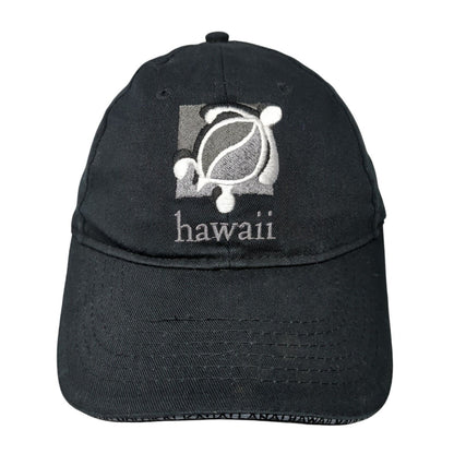 Hawaii Sea Turtle Strapback Hat Black One Size Adjustable Embroidered