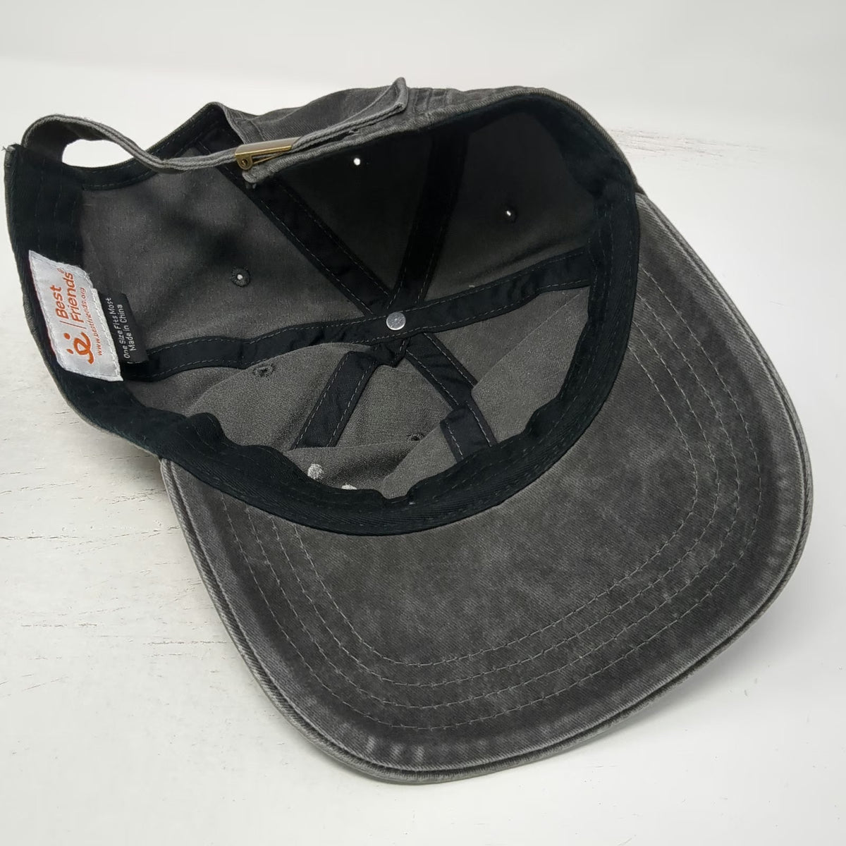 Best Friends Animal Society Gray Baseball Cap One Size Acid Wash Cotton Hat