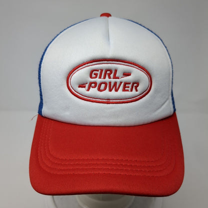 Girl Power Snapback Trucker Hat Multi One Size Mesh Back Colorblock