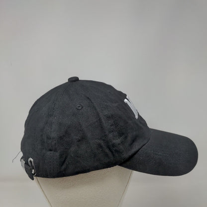 NY Slideback Hat Black One Size Embroidered Adjustable Solid 6 Panel