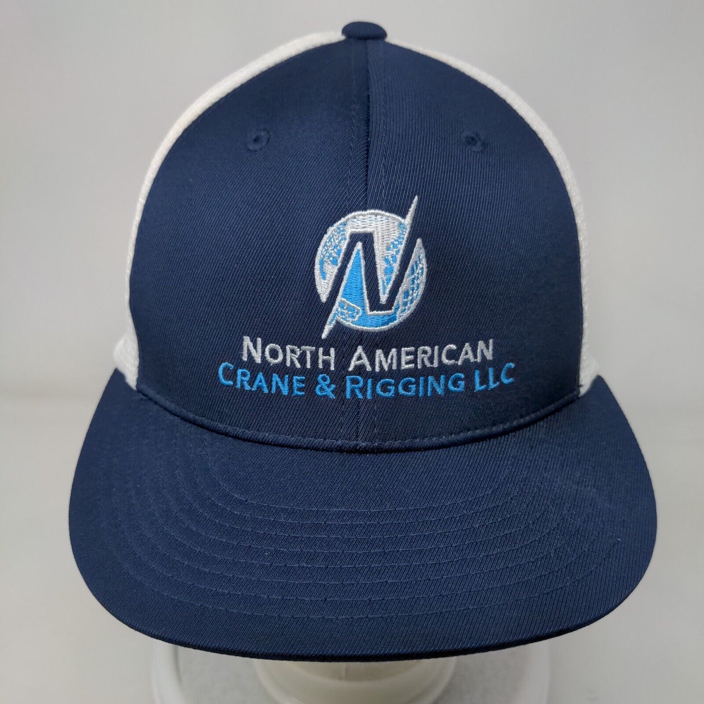 North American Crane & Rigging LLC Fitted Trucker Hat Blue S/M Flexfit Yupoong