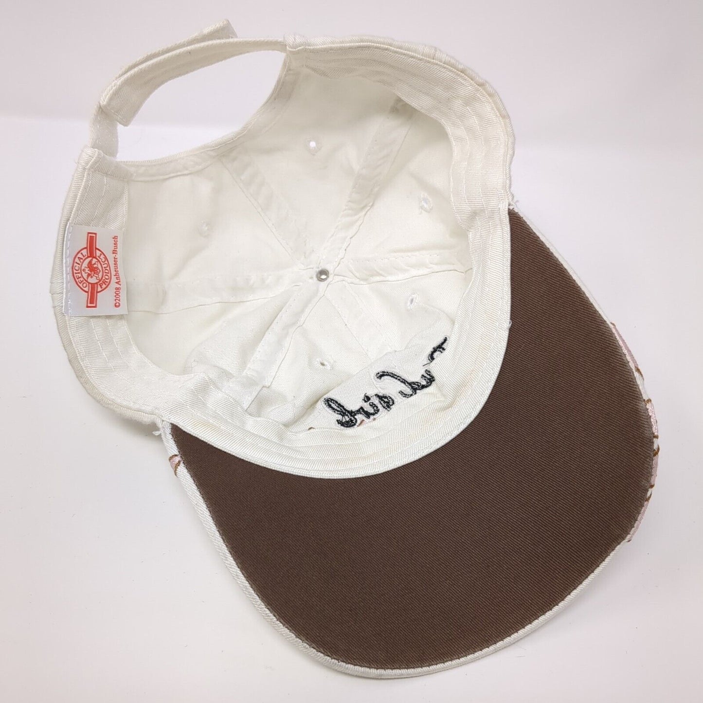 Bud Girl Strapback Hat White One Size Adjustable Embroidered Flowers