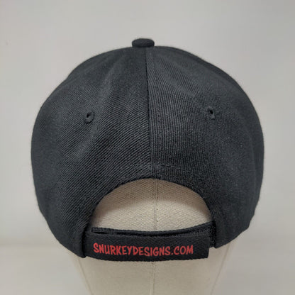 Snurkey Strapback Hat Black One Size Adjustable Vented Holes 6 Panel
