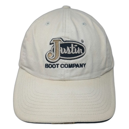 Justin Boots Baseball Cap Beige One Size Slideback Cotton Logo Hat Curved Brim