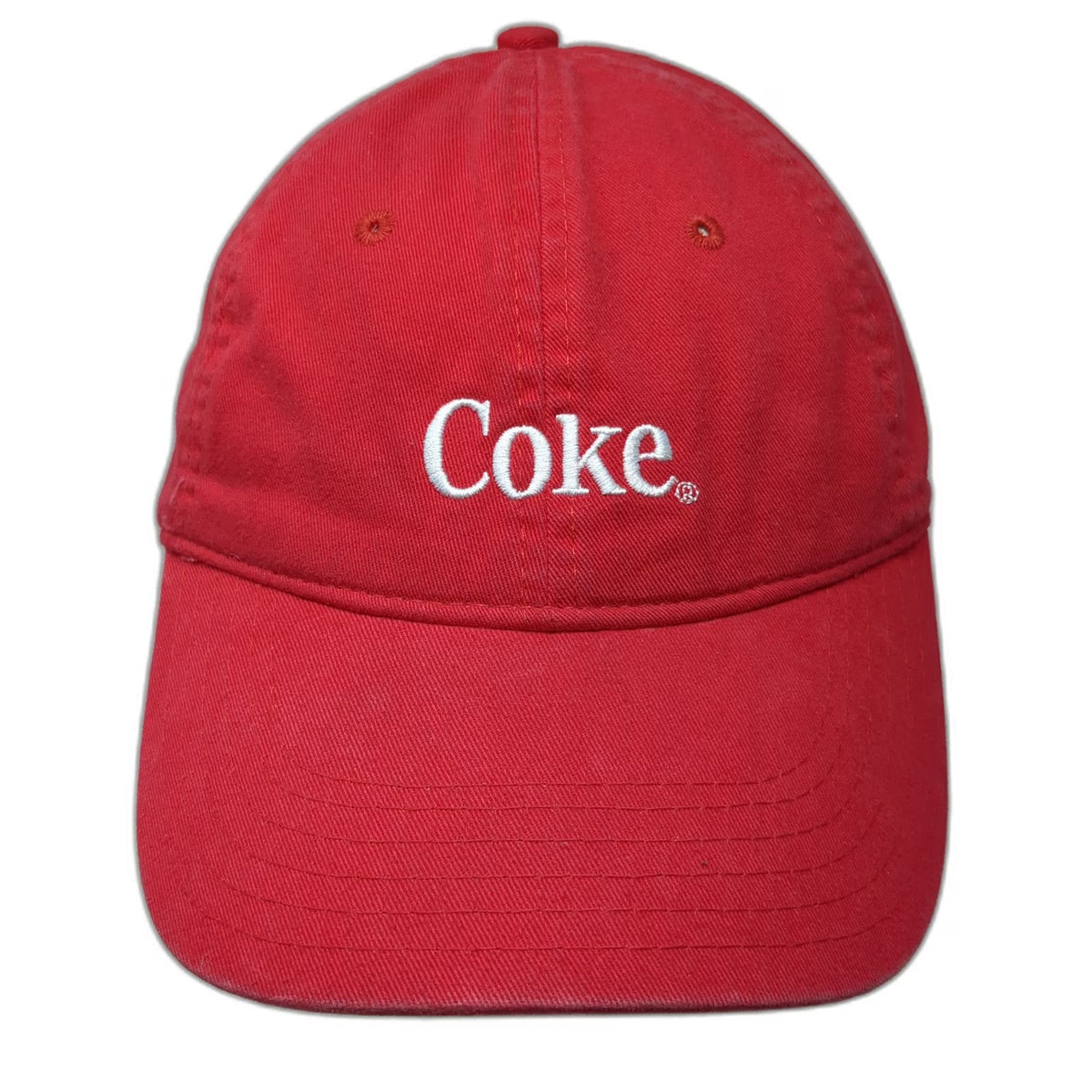 Coca-Cola Baseball Cap Red One Size Slideback Hat Embroidered Logo Curved Brim