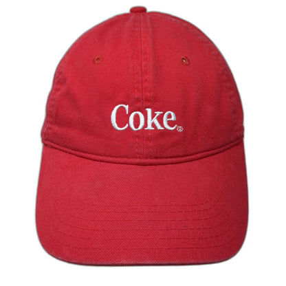 Coca-Cola Baseball Cap Red One Size Slideback Hat Embroidered Logo Curved Brim