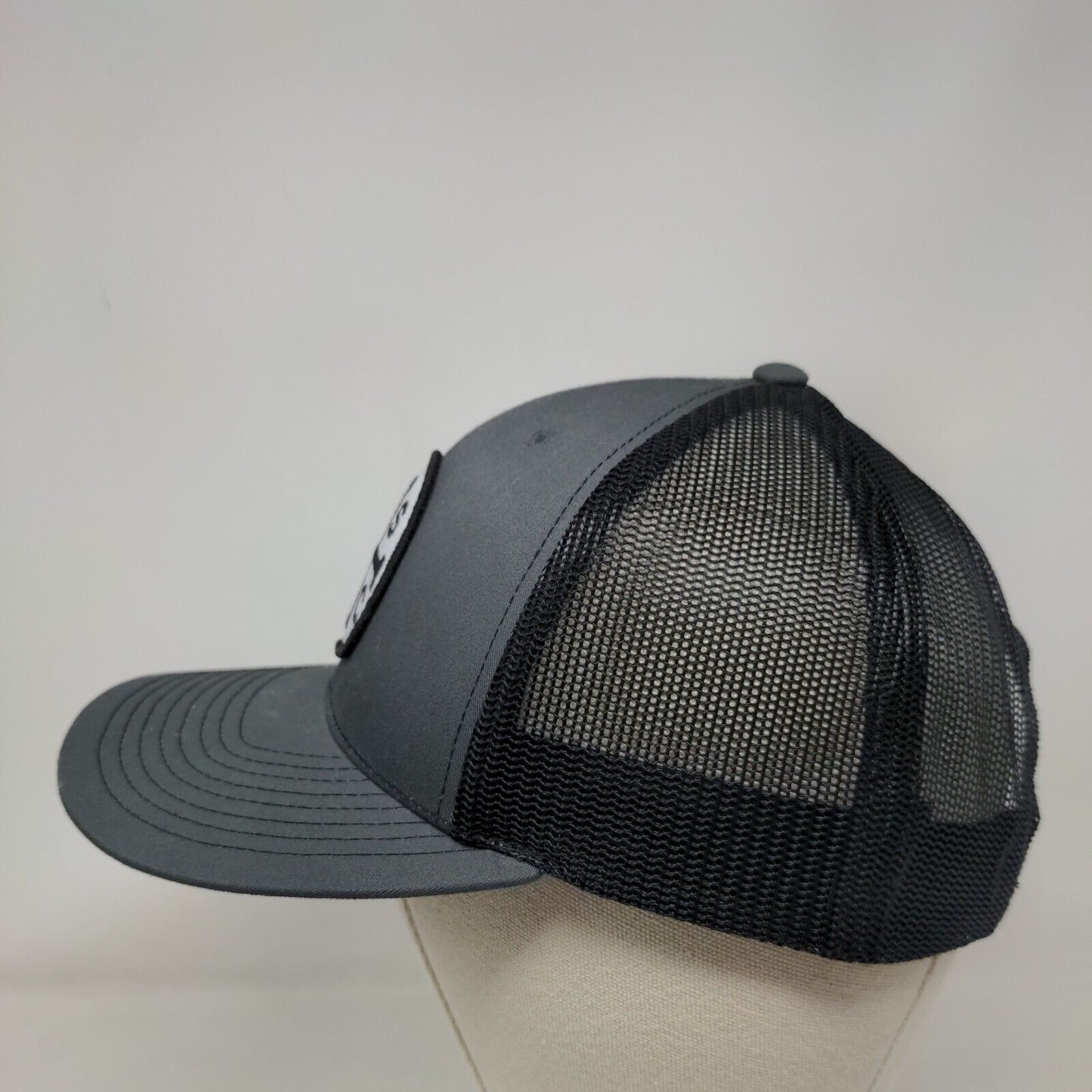 Richardson Snapback Mesh Back Trucker Hat Gray One Size Logo Patch