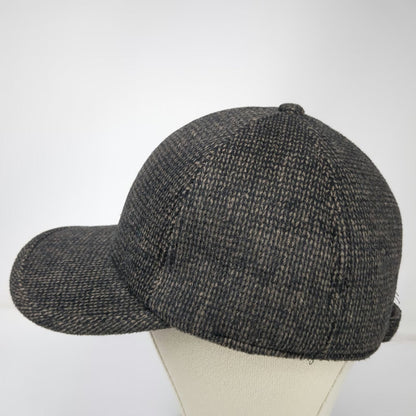 Ediko Baseball Cap Gray One Size Tweed Golf Ear Flaps Slideback Textured Hat