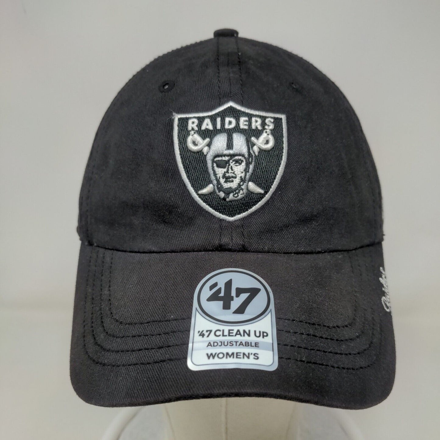 '47 Brand Womens Slideback Hat Black Embroidered Los Angeles Raiders Embroidered