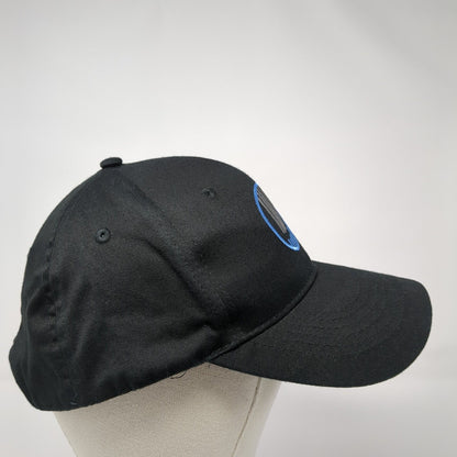 Unbranded Snapback Hat Black One Size Adjustable Embroidered 6 Panel Cotton