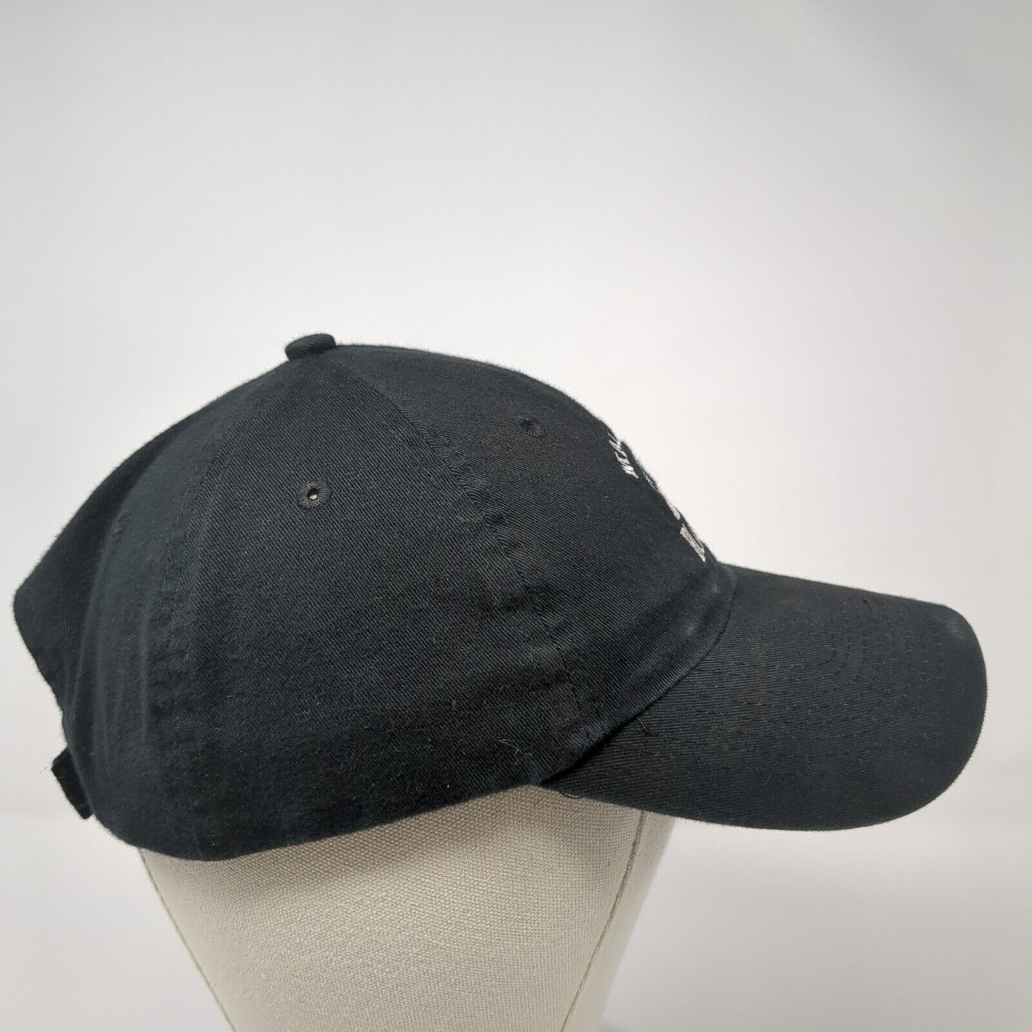 Malibu Black Strapback Hat Black One Size Adjustable Embroidered KC