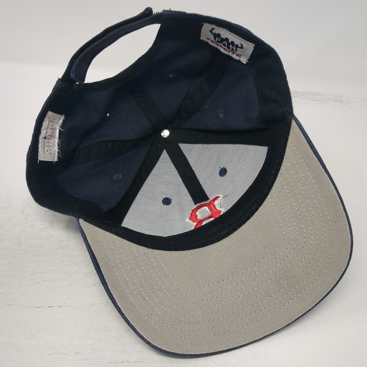 Boston Red Sox MLB Fan Favorite Baseball Cap Blue OSFM Strapback Gray Underbrim