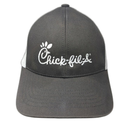 CapAmerica Trucker Hat Gray White One Size Chick-fil-A Logo Mesh Snapback Promo