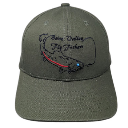 Buck's Bags Baseball Cap Green OSFM Boise Valley Fly Fishers Catch Release Hat