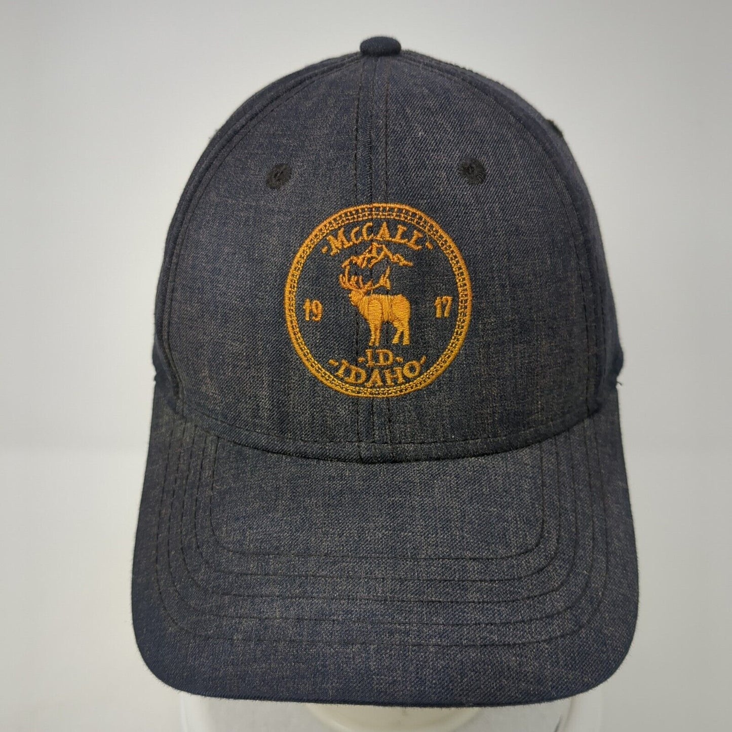 McCall Idaho 1917 Strapback Hat Blue One Size Adjustable Embroidered ACE USA