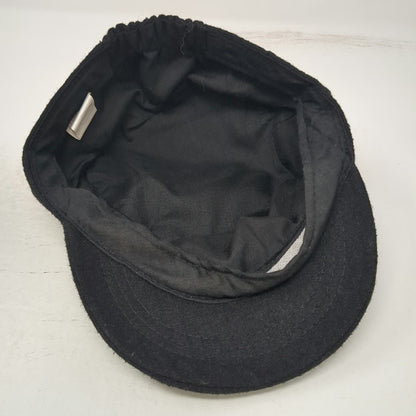 Payless ShoeSource Army Cap Black One Size Polyester Wool Blend Buckle Hat