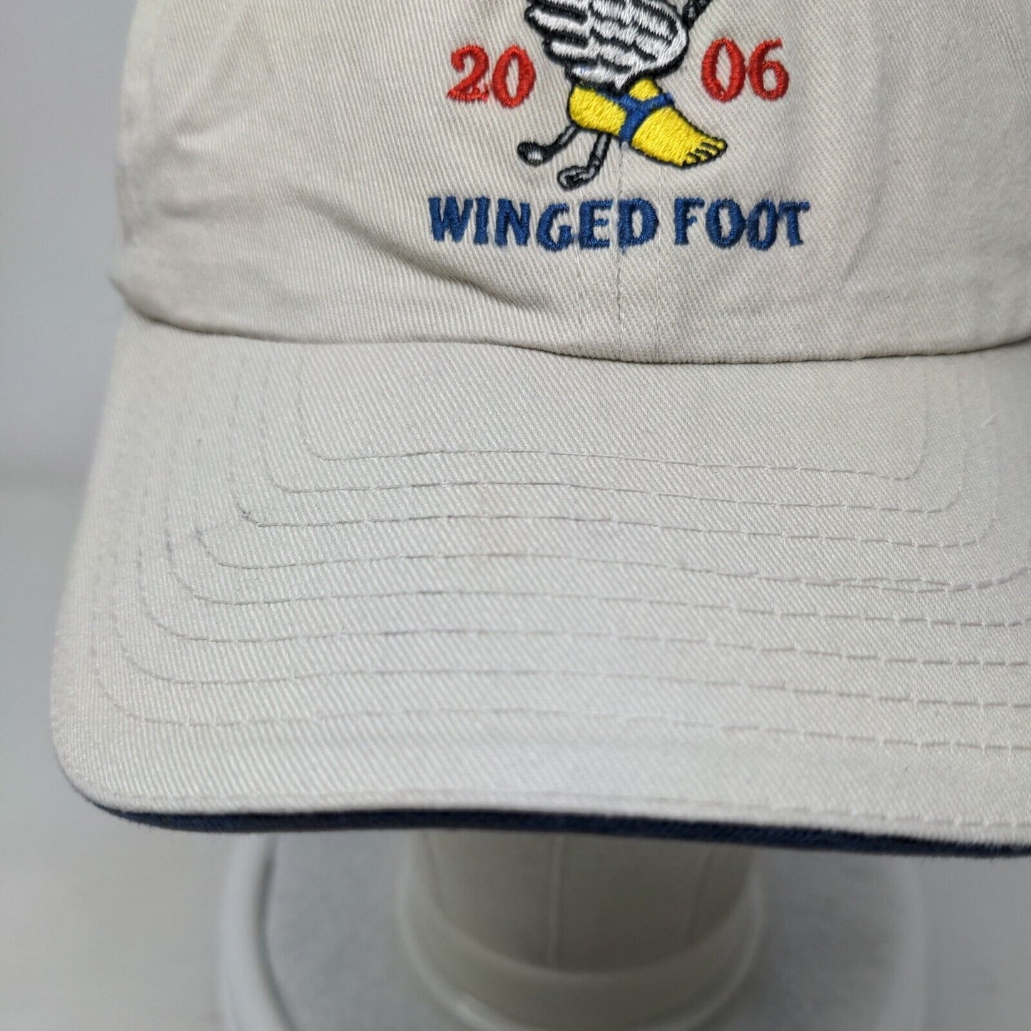 US Open 2006 Winged Foot Slideback Hat Tan One Size Embroidered USGA Member