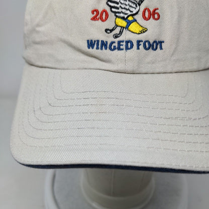 US Open 2006 Winged Foot Slideback Hat Tan One Size Embroidered USGA Member