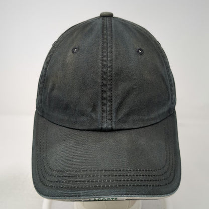 Lacoste Baseball Cap Black One Size Adjustable Slideback Cotton Hat Logo Design