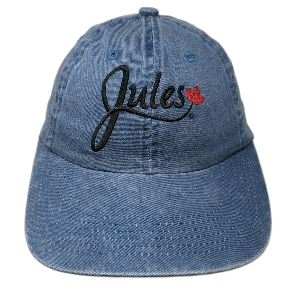 Port Authority Baseball Cap Blue One Size Embroidered Jules Logo Maple Leaf Hat