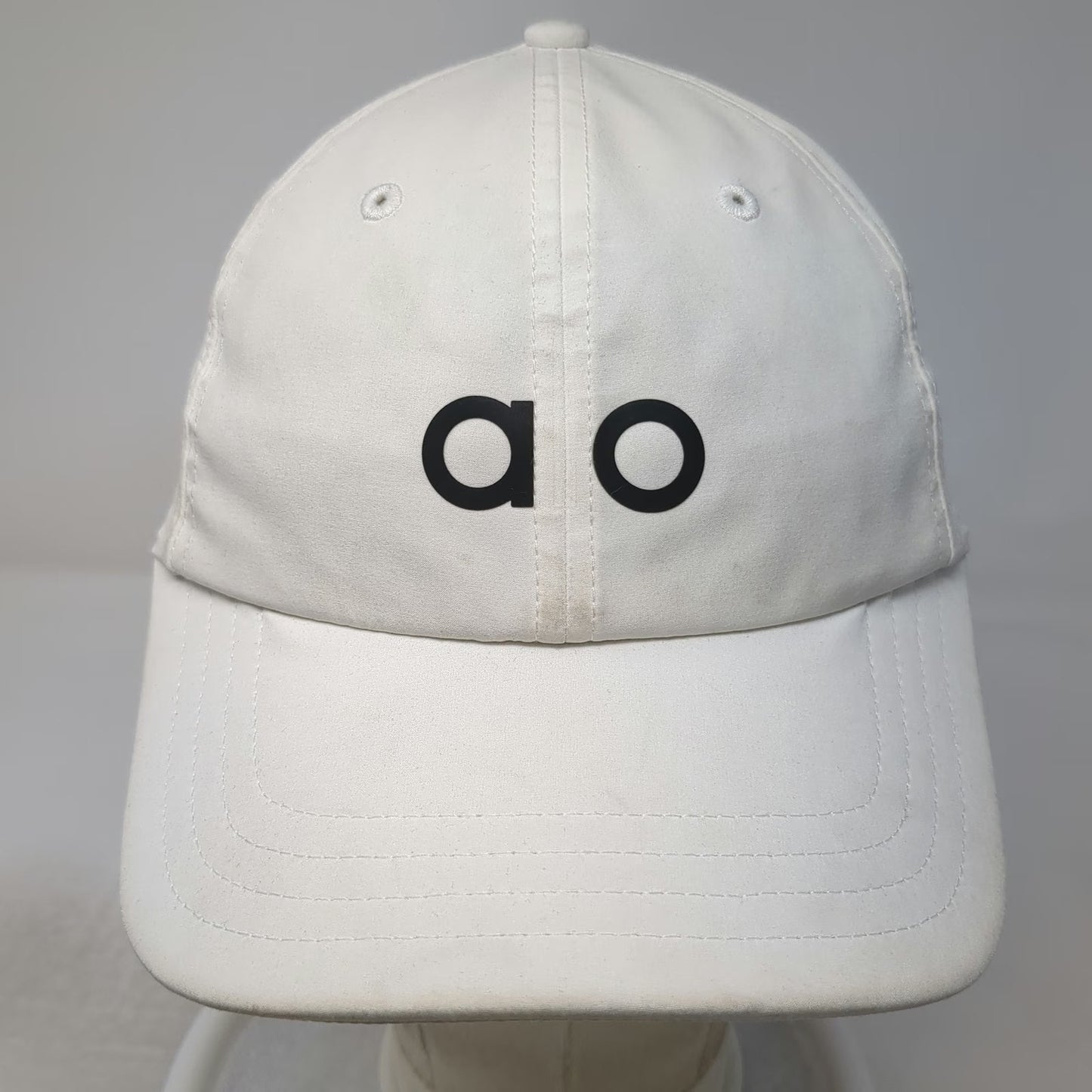 Alo Yoga Baseball Cap White One Size ao Logo Strapback Polyester Athletic Hat