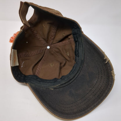 Shock Top Strapback Hat Brown One Size Adjustable Embroidered Distressed Cotton